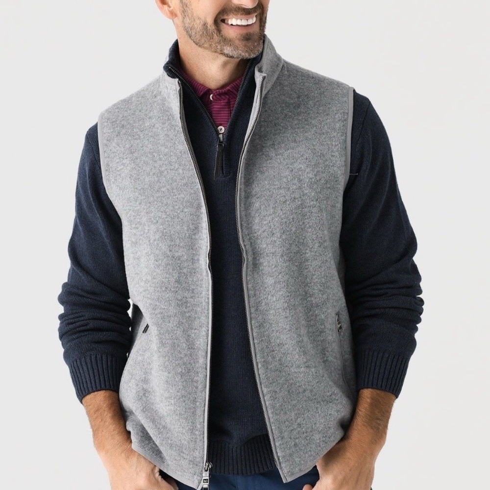 Peter Millar Merino wool Light Gray Vest - Picture 7 of 9